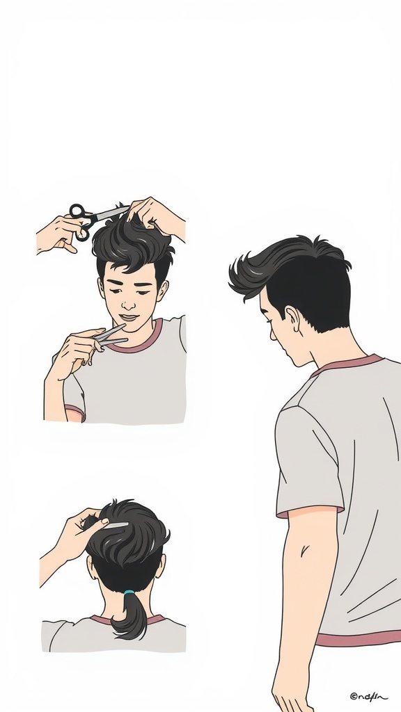 Step-by-step guide for a DIY curly mullet haircut