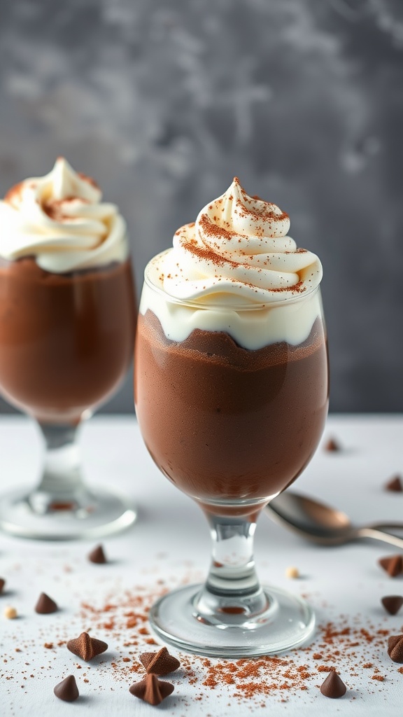 Dark Chocolate Mousse with Whipped Cream