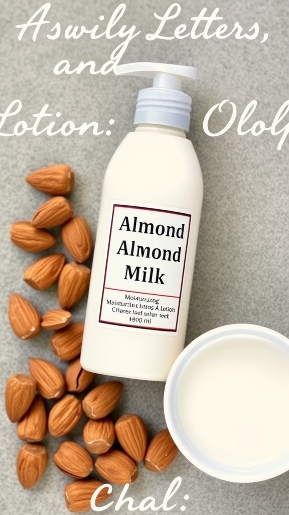 Almond milk moisturizing lotion with almonds