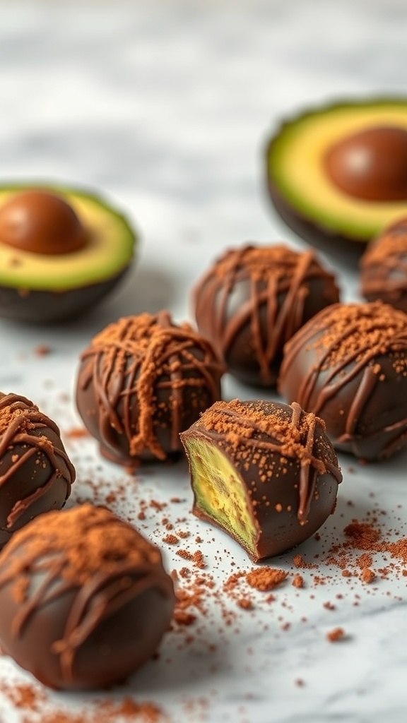 Chocolate truffles made with avocado