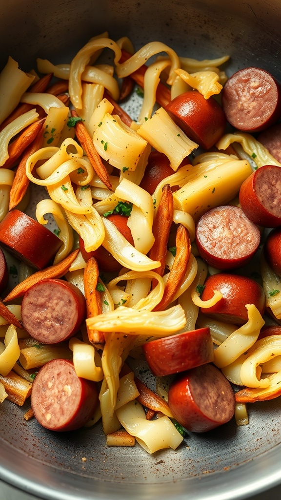 Cabbage and sausage skillet meal