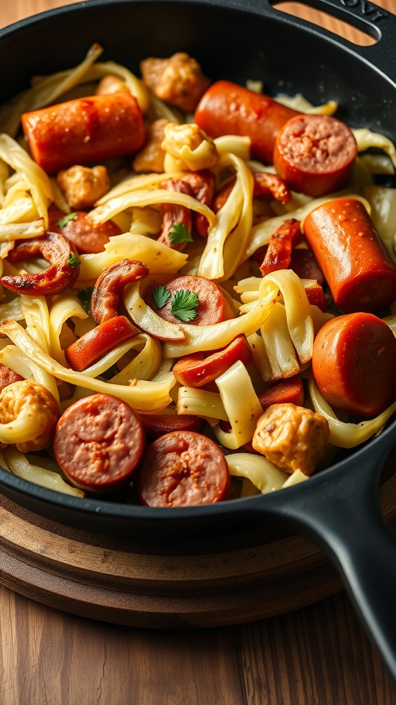 A delicious Cabbage and Sausage Skillet dish