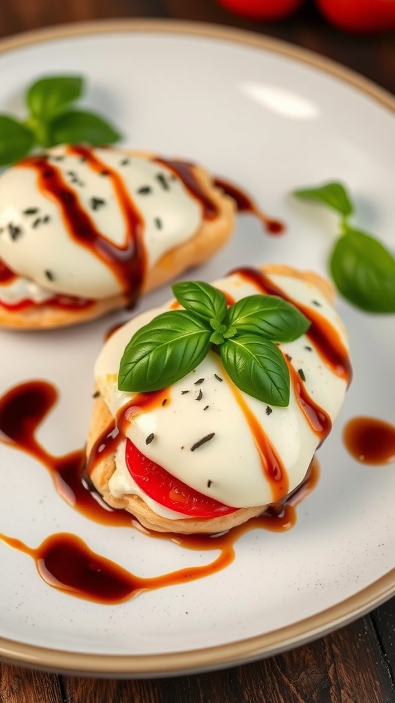 Delicious Caprese Stuffed Chicken Breasts with mozzarella, tomatoes, and basil