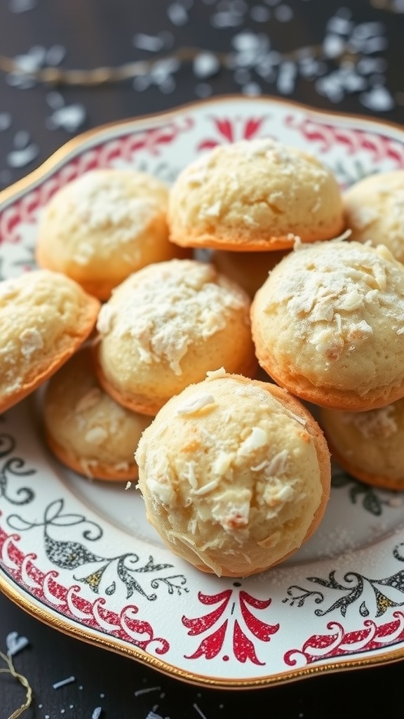 Plate of coconut macaroons