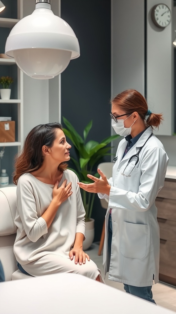 A patient consulting with a doctor about skincare