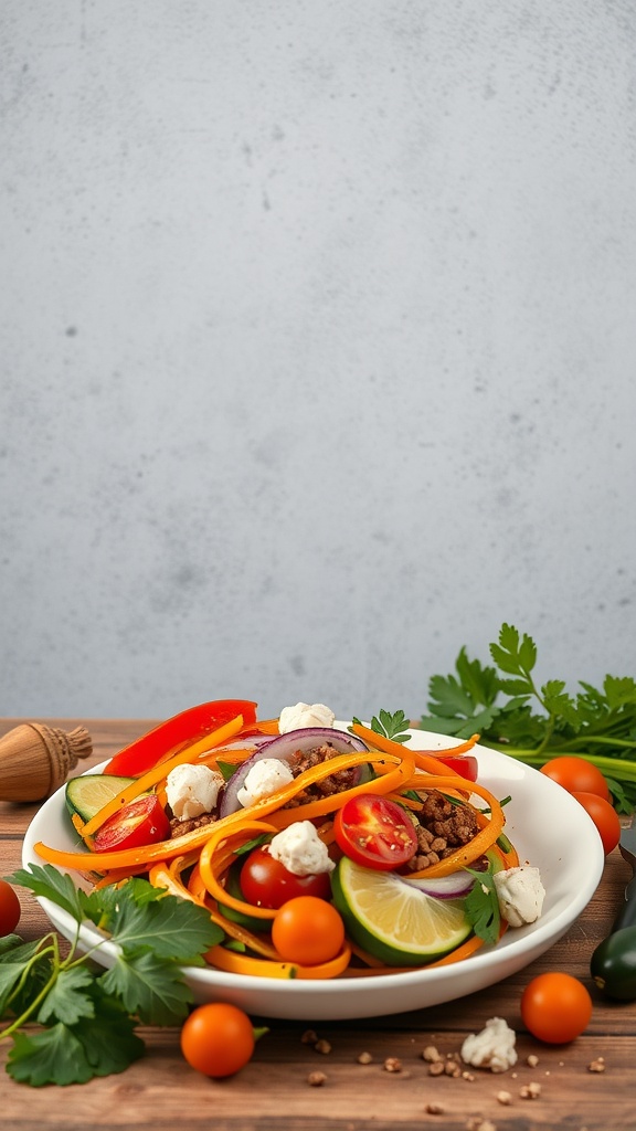 A colorful spread of various dishes showcasing creative uses for leftovers.