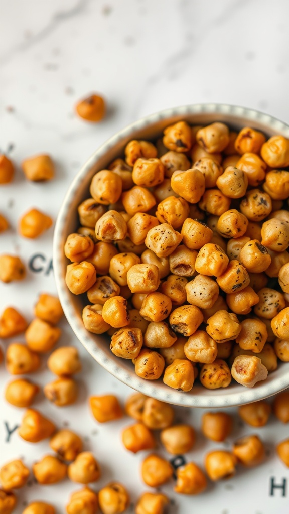 Bowl of crispy chickpeas