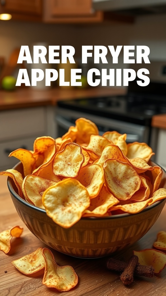 Bowl of crispy apple chips