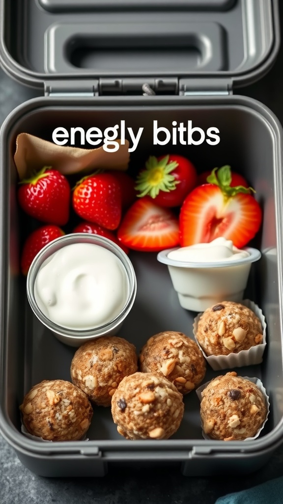 Fruit and Nut Energy Bites in a lunchbox