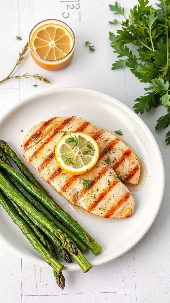 Grilled Lemon Herb Chicken with Asparagus