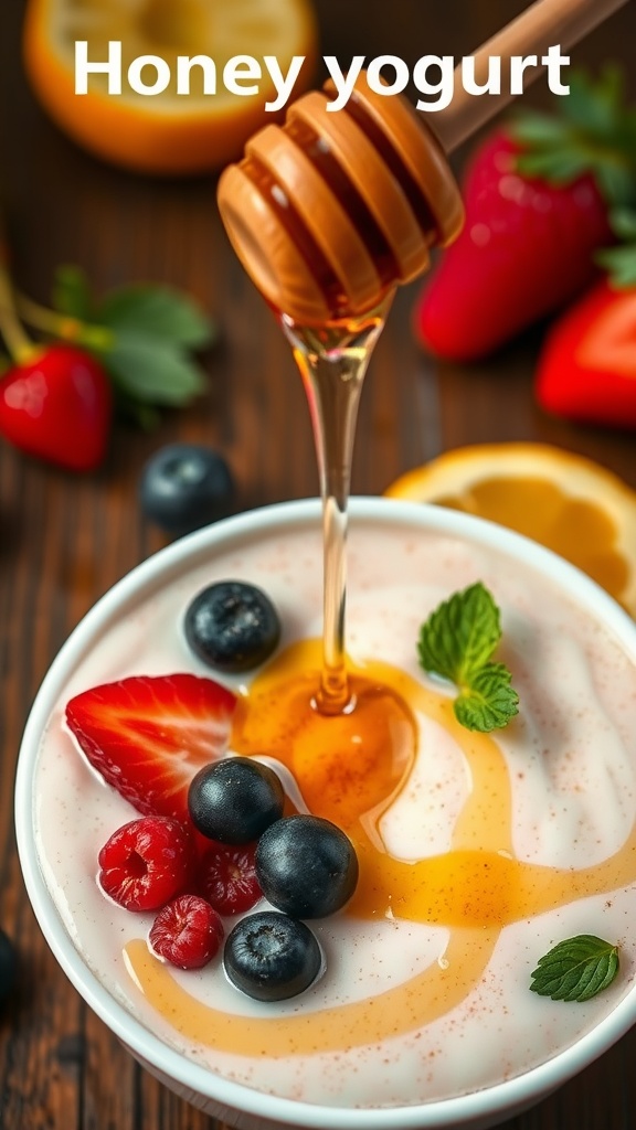 Ingredients and instructions for Honeyed Yogurt and Fruit Smoothie