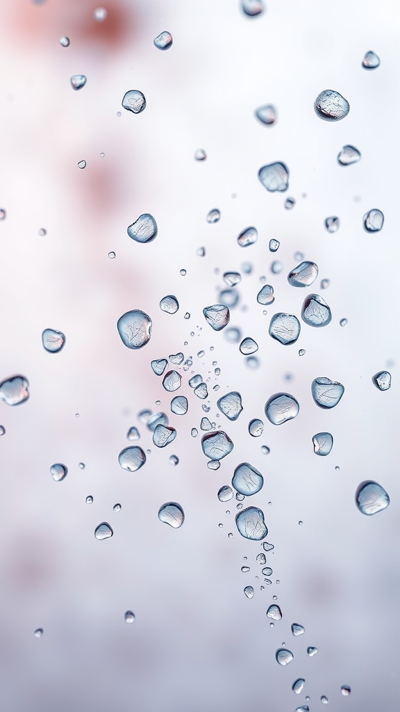 Water droplets on a clear surface