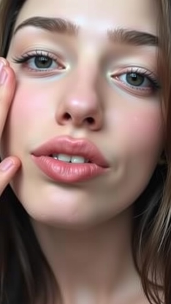 Close-up of plump and vibrant lips.