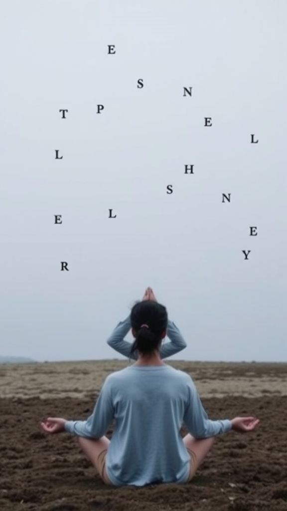 A person meditating in a calm environment, promoting mindfulness and stress reduction.