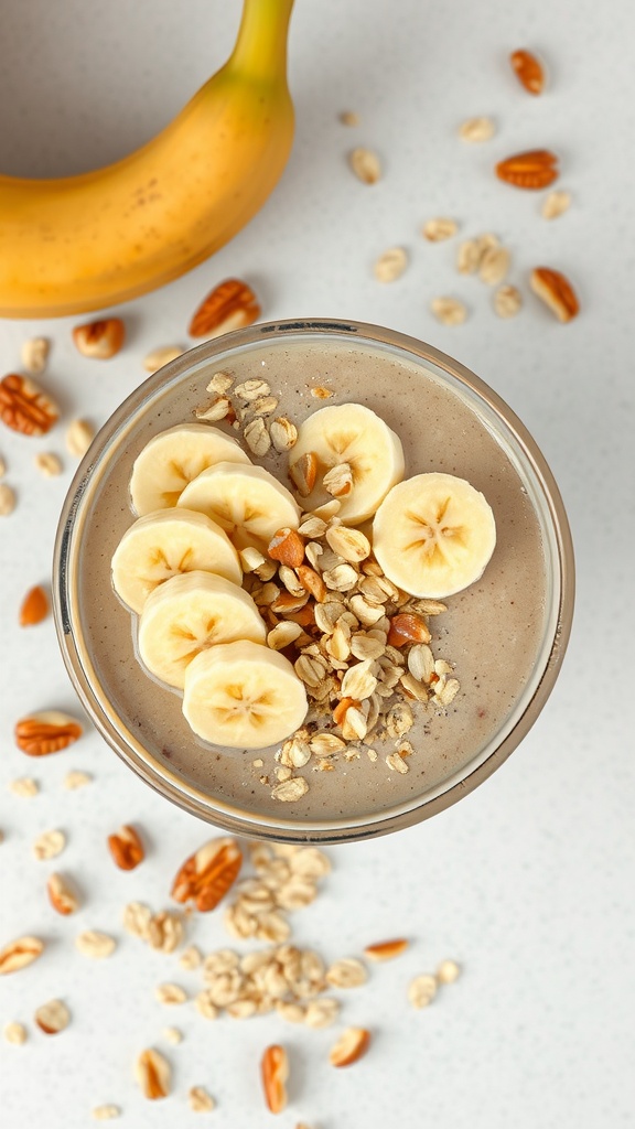 Nutty Banana Oatmeal Smoothie with banana and oats