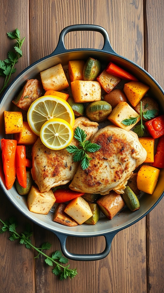 One-Pan Lemon Garlic Chicken and Vegetables