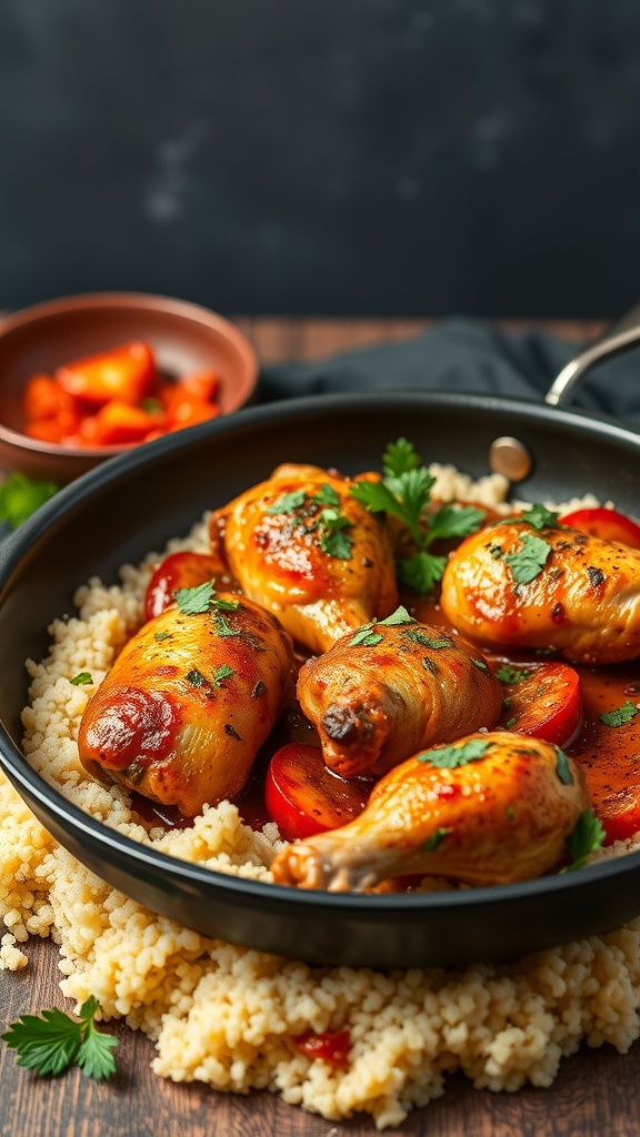One-Pan Moroccan Chicken with Couscous