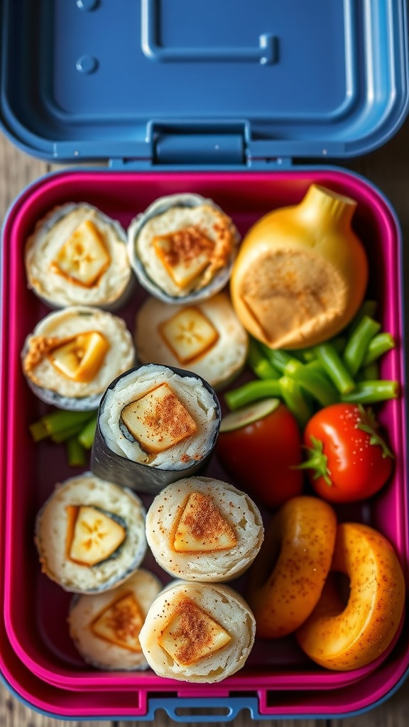 Peanut Butter and Banana Sushi, a fun lunchbox idea for kids