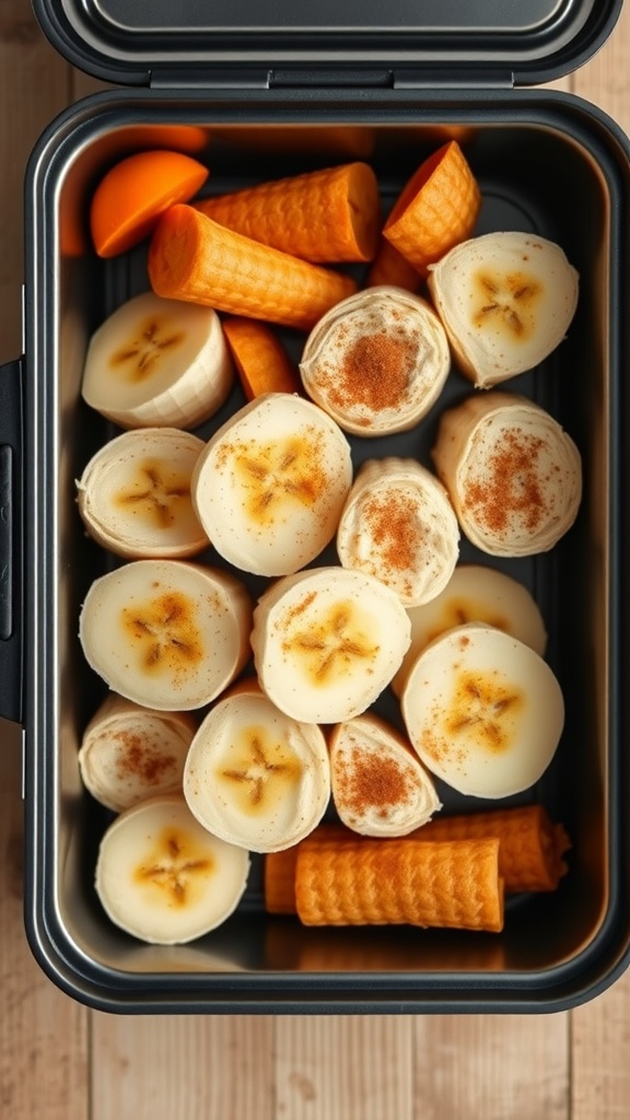Peanut Butter Banana Roll-Ups in a lunchbox
