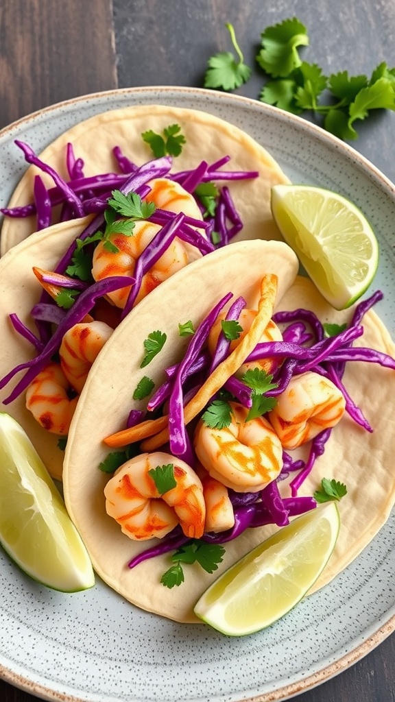 Shrimp Tacos with Cabbage Slaw