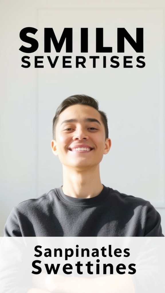 A young person smiling, promoting a youthful appearance and relaxation.