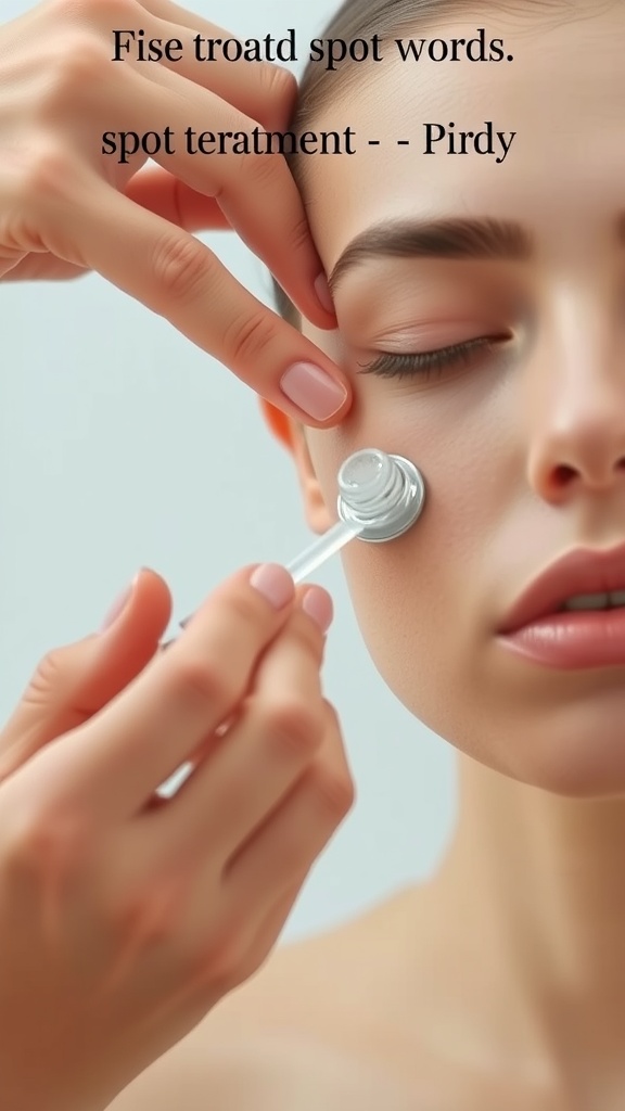 A person applying a spot treatment to their face.