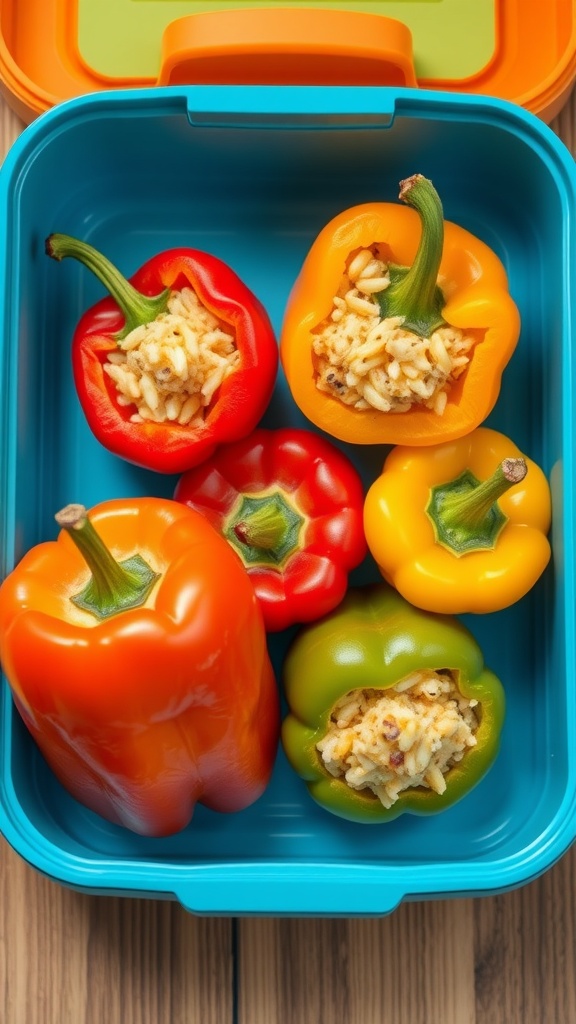 Colorful stuffed bell peppers ready for lunch