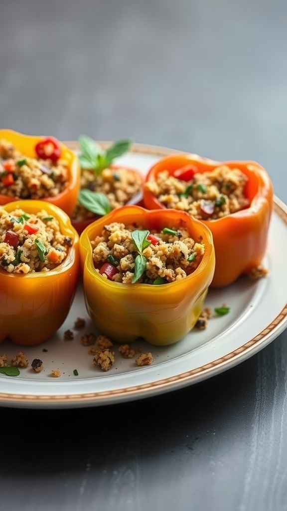 Stuffed bell peppers filled with quinoa and vegetables