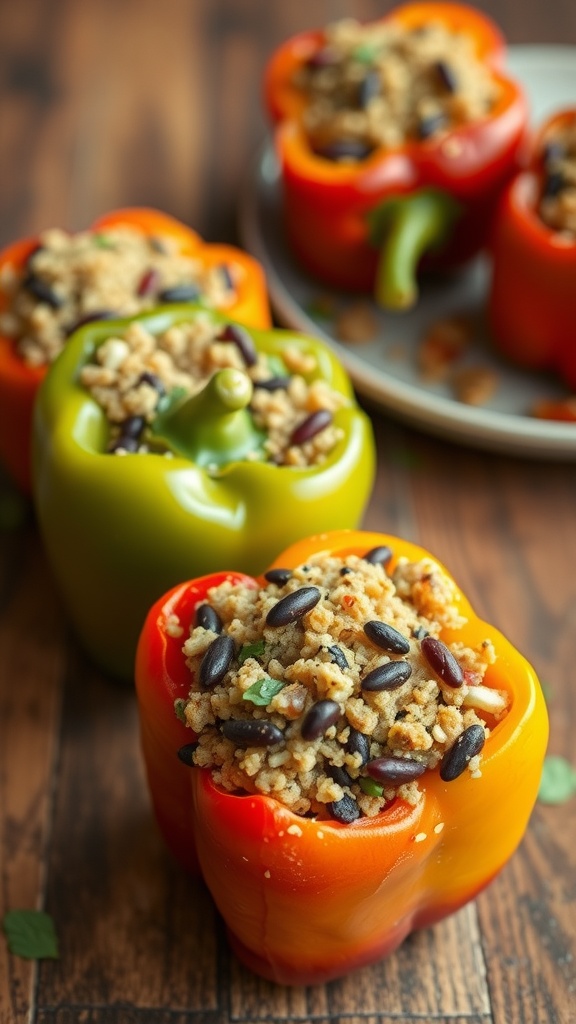 Stuffed bell peppers with quinoa and black beans