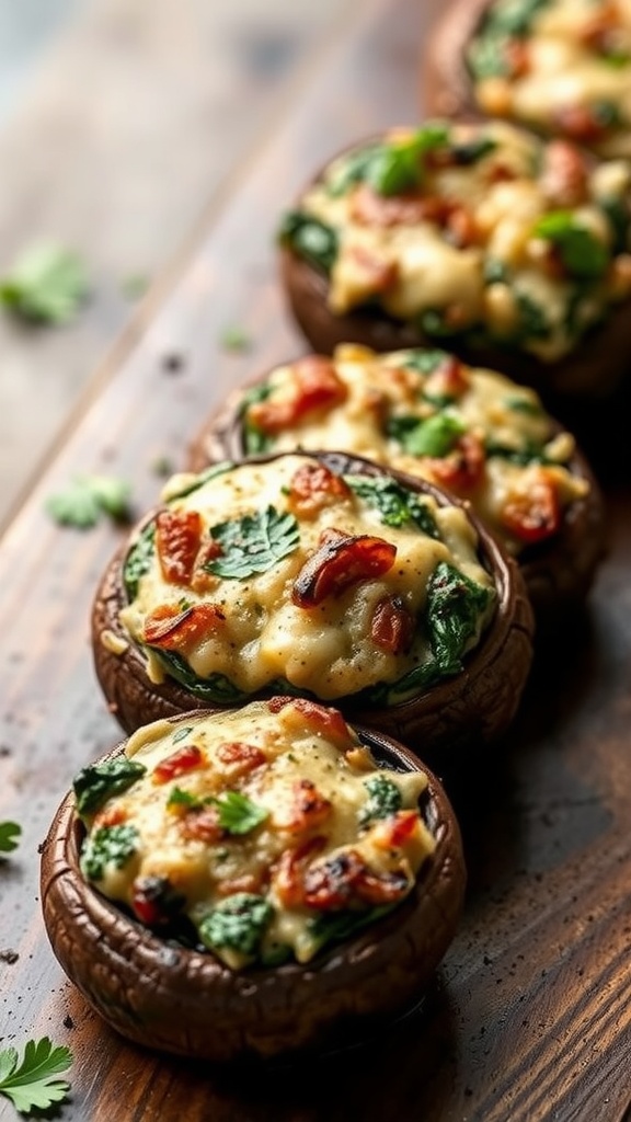 Stuffed Portobello Mushrooms with spinach and cheese