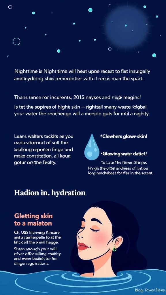 A woman in a peaceful setting enjoying a hydrating skincare routine at night.