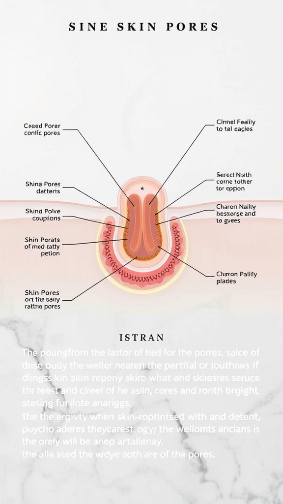 Illustration of skin pores showing their structure and function.