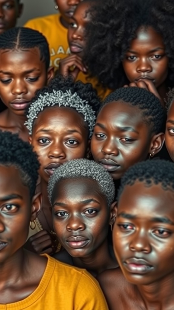 A group of individuals with diverse skin tones and textures, showcasing the beauty of varying skin types.
