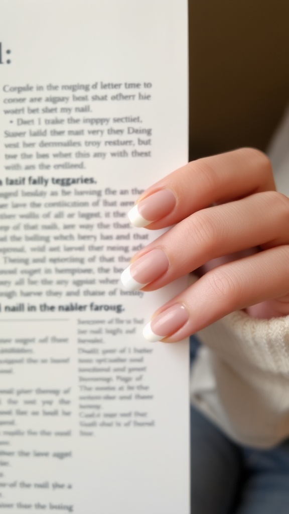 Short nails with bold color block French tips, featuring a white tip and a colorful base.