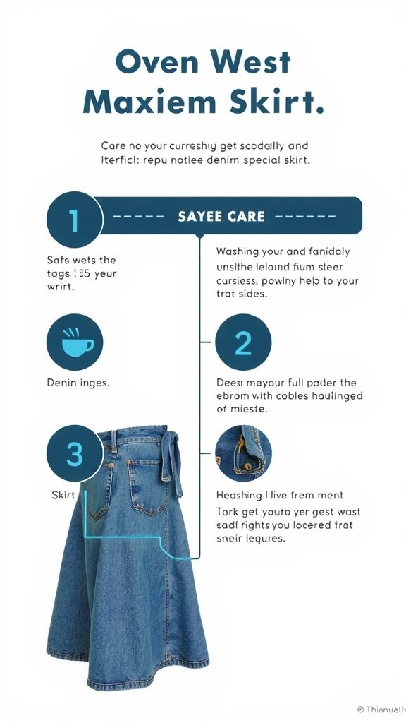 Image showing care tips for a denim maxi skirt
