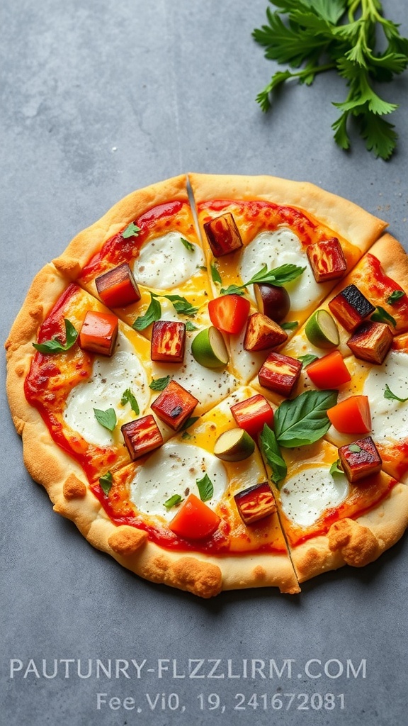 cauliflower pizza crust with toppings