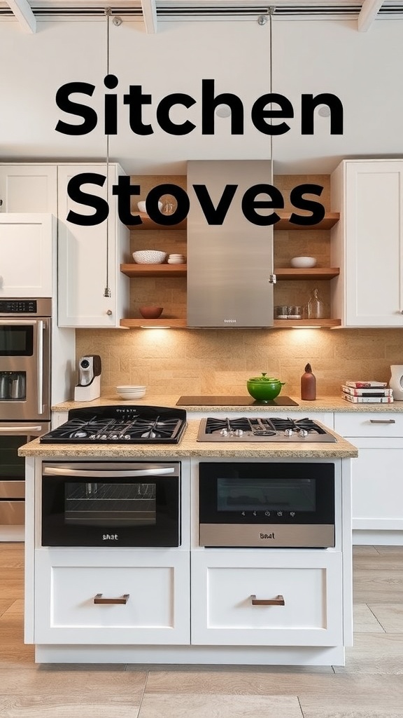 Stylish kitchen island featuring a stove with two burners and built-in oven.