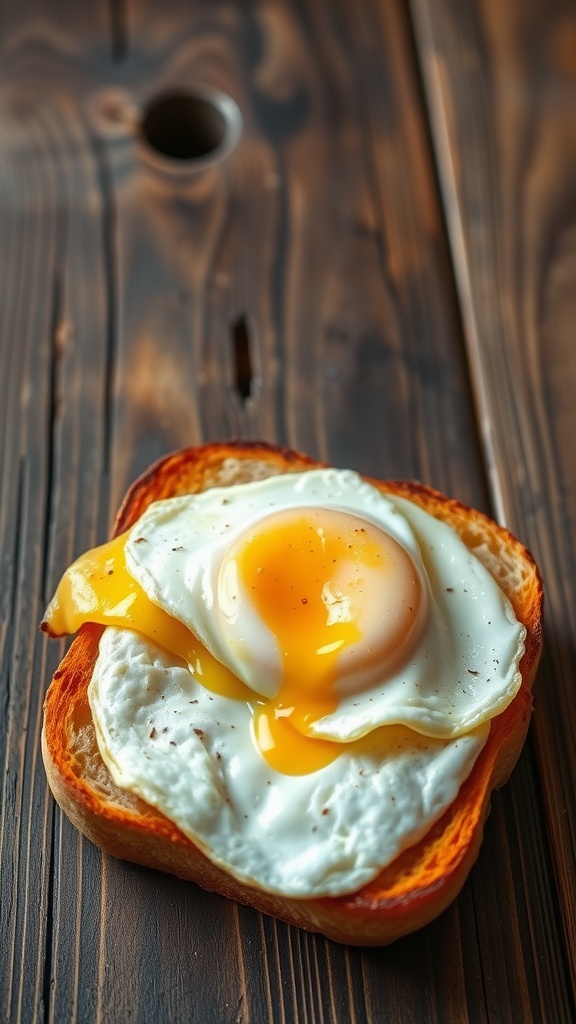 Classic egg and cheese breakfast sandwich on toasted bread