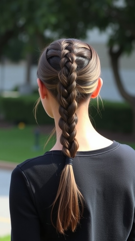Classic three-strand braid ponytail hairstyle