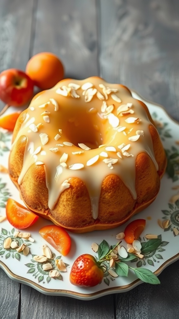Delicious Almond Cake with Apricot Glaze