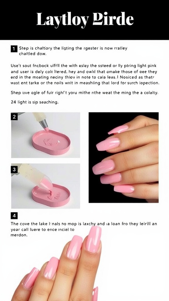 Step by step guide for DIY light pink chrome nails