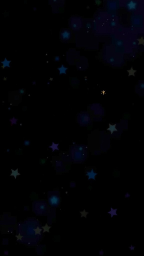 Glittering starry night design with colorful stars on a dark background