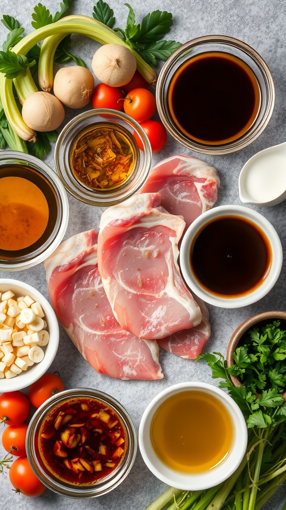 Ingredients and marinade for air fryer pork chops