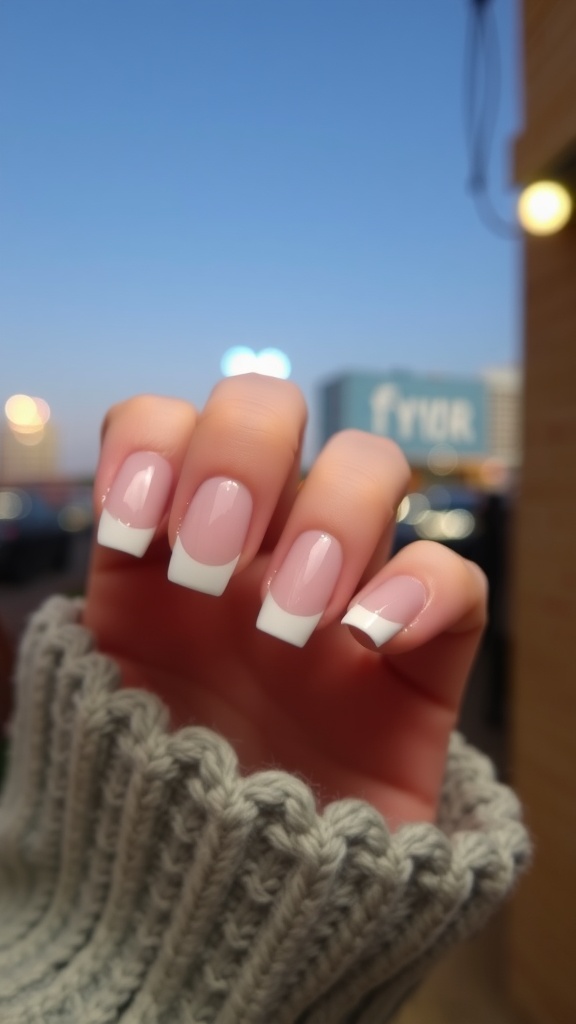 Pastel ombre French tip nails