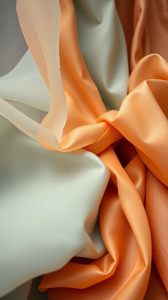 Soft fabrics in pastel colors, showcasing elegance and texture.