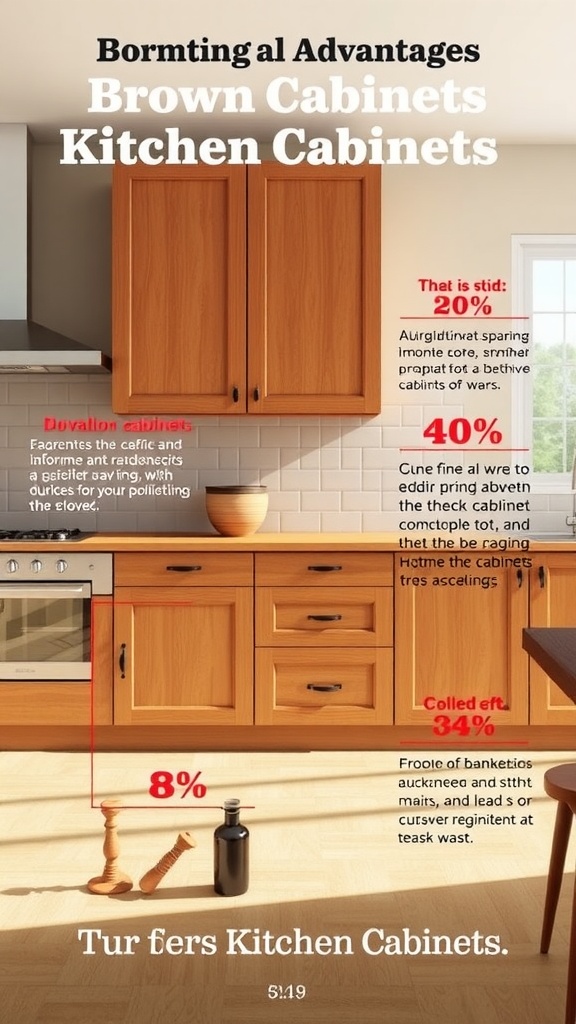 A kitchen featuring brown cabinets, showcasing their warmth and versatility.