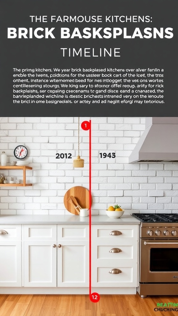 A modern farmhouse kitchen featuring a white brick backsplash, wooden accents, and stainless steel appliances.