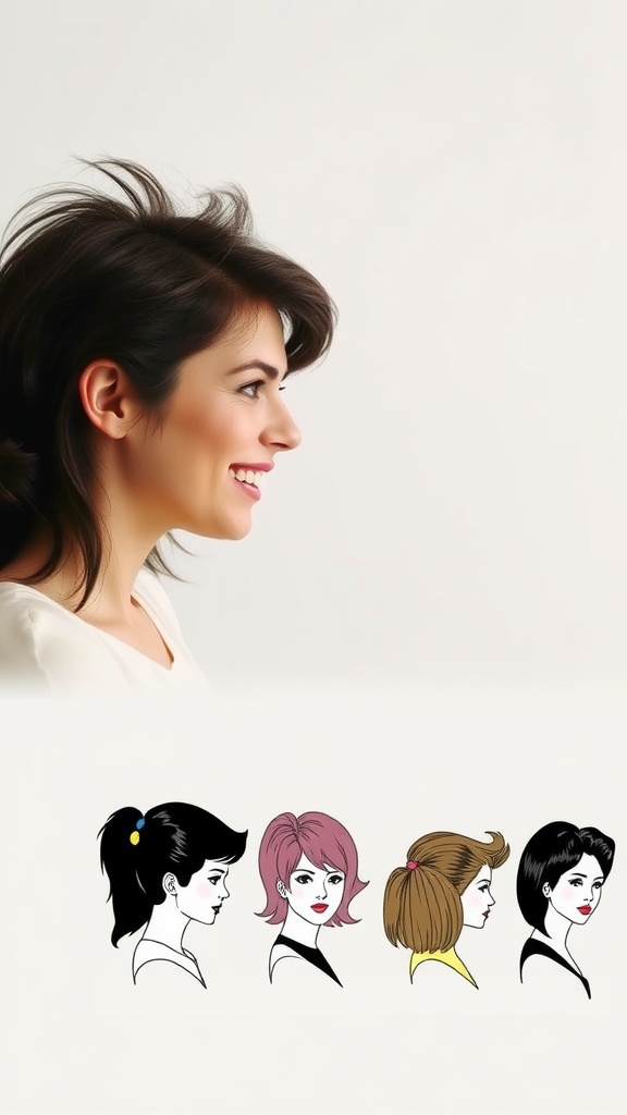 A woman with a soft mullet hairstyle, showcasing its modern appeal.