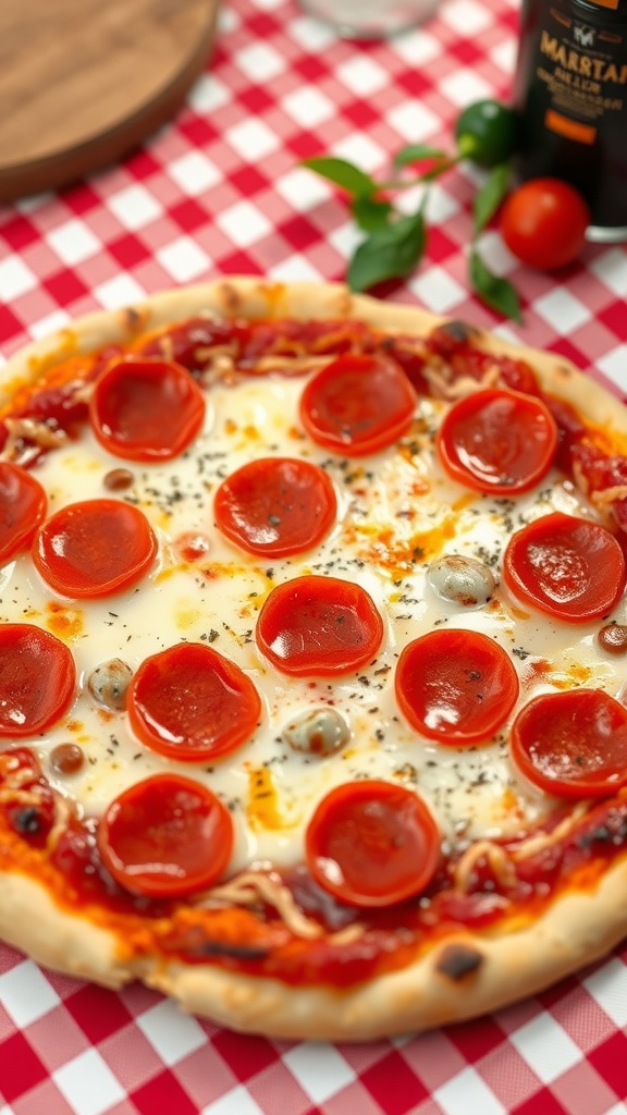 Thin and crispy pizza crust with toppings