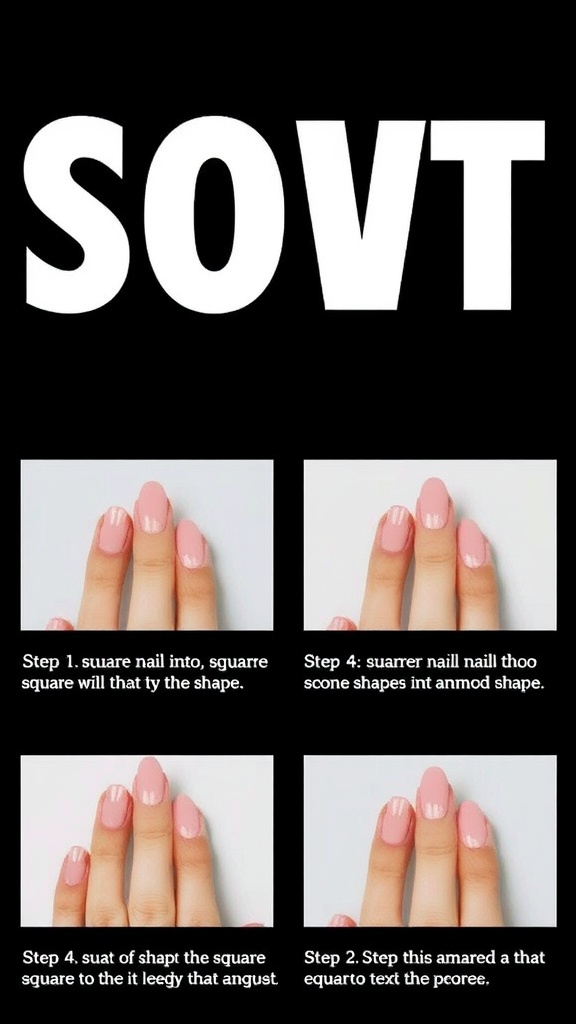 Step-by-step guide on transitioning square nails to almond nails